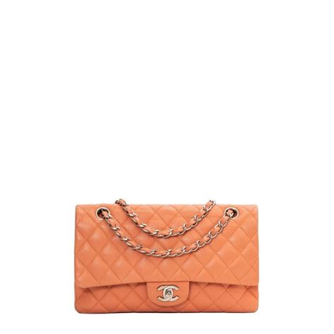 Timeless/classique handtas leer Chanel zilver in Leer 